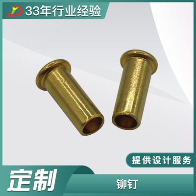 不銹鋼半空心SUS302鉚釘圓平頭金黃色柳丁運(yùn)動(dòng)鞋金屬零部件批發(fā)
